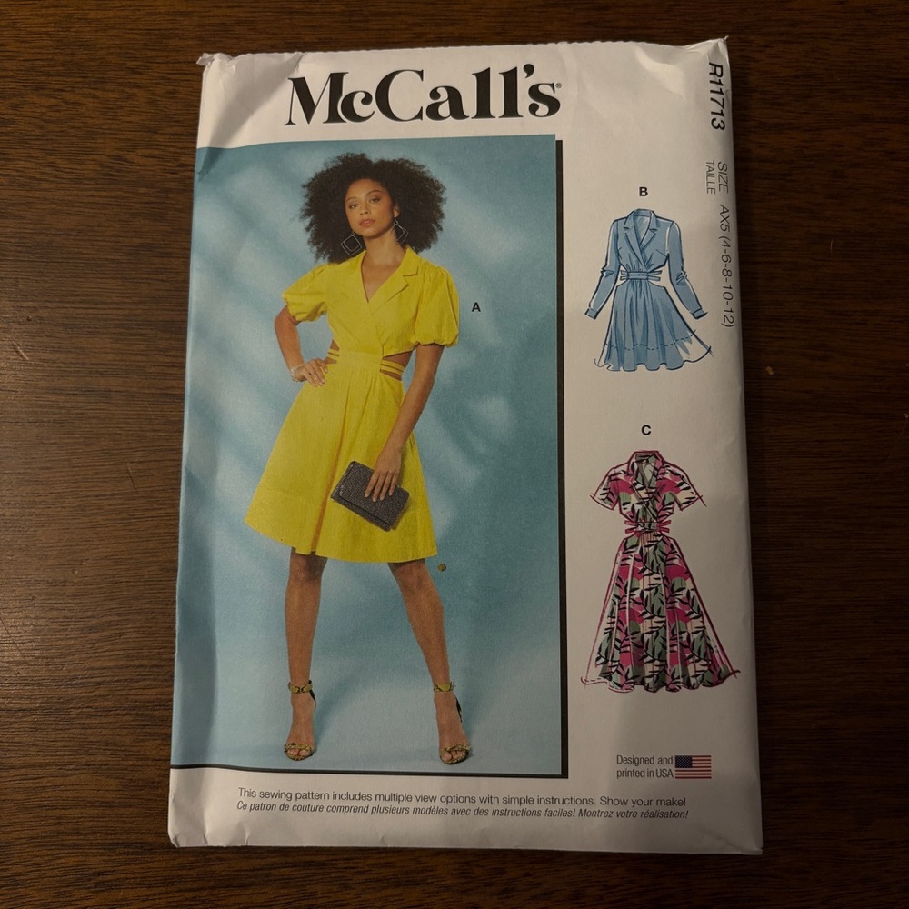 McCall’s Pattern R11713 AX5 for Misses’ Dress